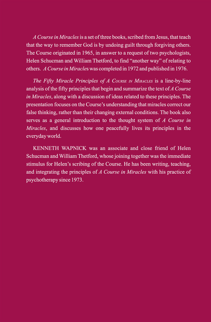 The Fifty Miracle Principles of "A Course in Miracles" [BOOK]