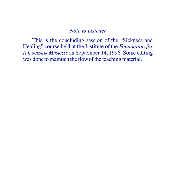 The Kindness of Healing [MP3]