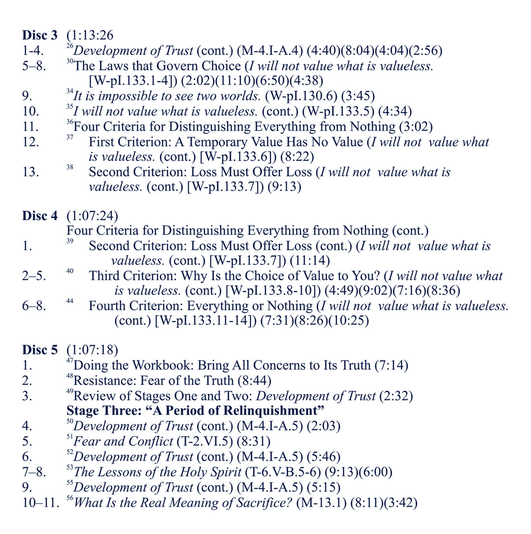 The Experience of "A Course in Miracles": A Commentary on the section “Development of Trust” [MP3]