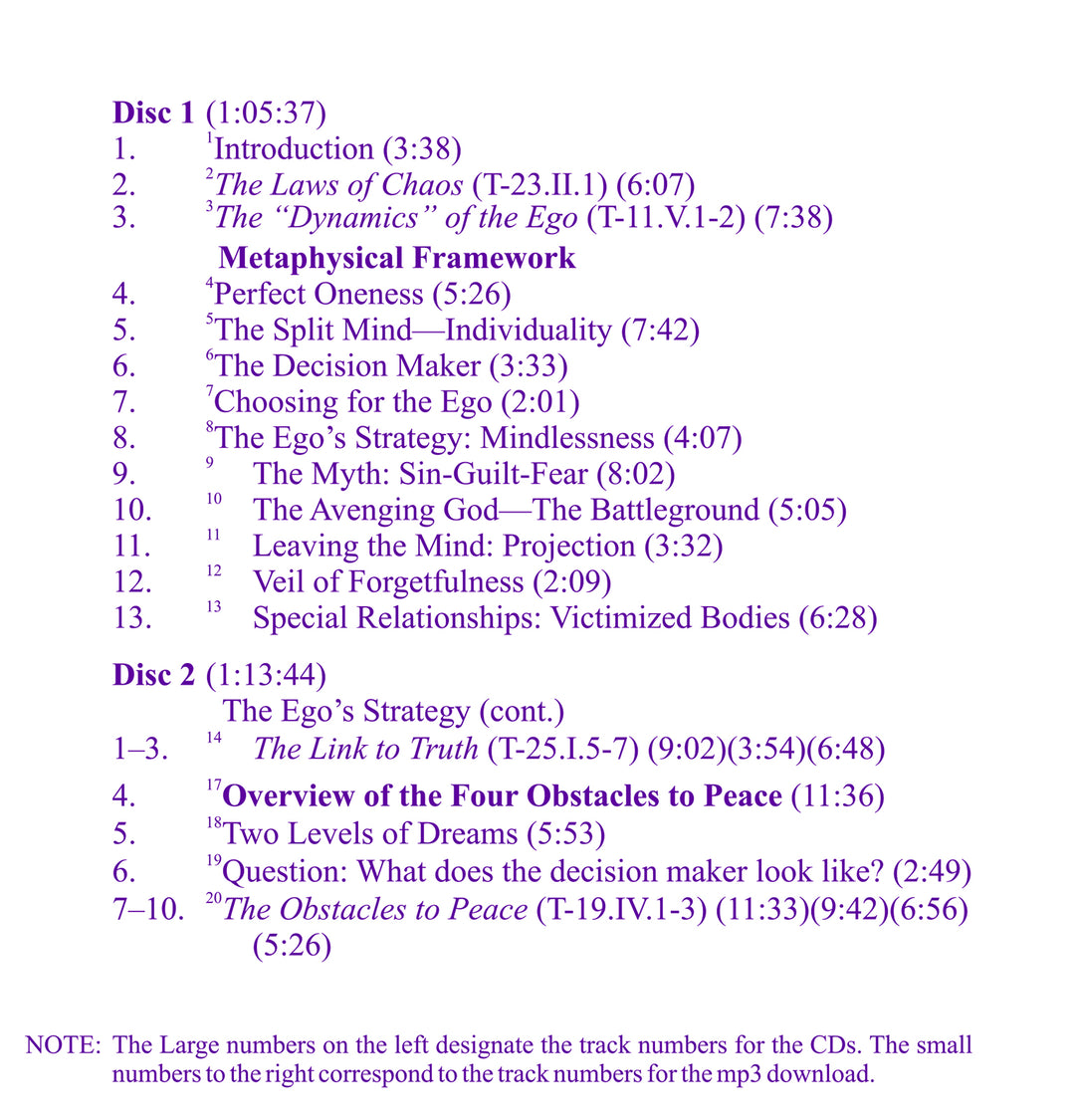 The Lifting of the Veil: "The Obstacles to Peace" in "A Course in Miracles" [MP3]