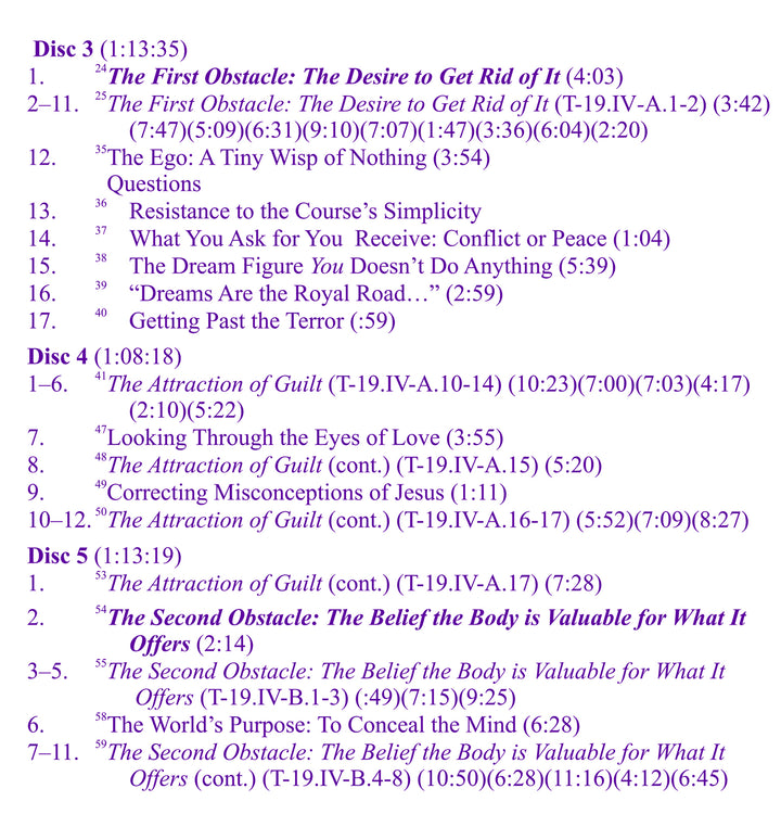 The Lifting of the Veil: "The Obstacles to Peace" in "A Course in Miracles" [CD]
