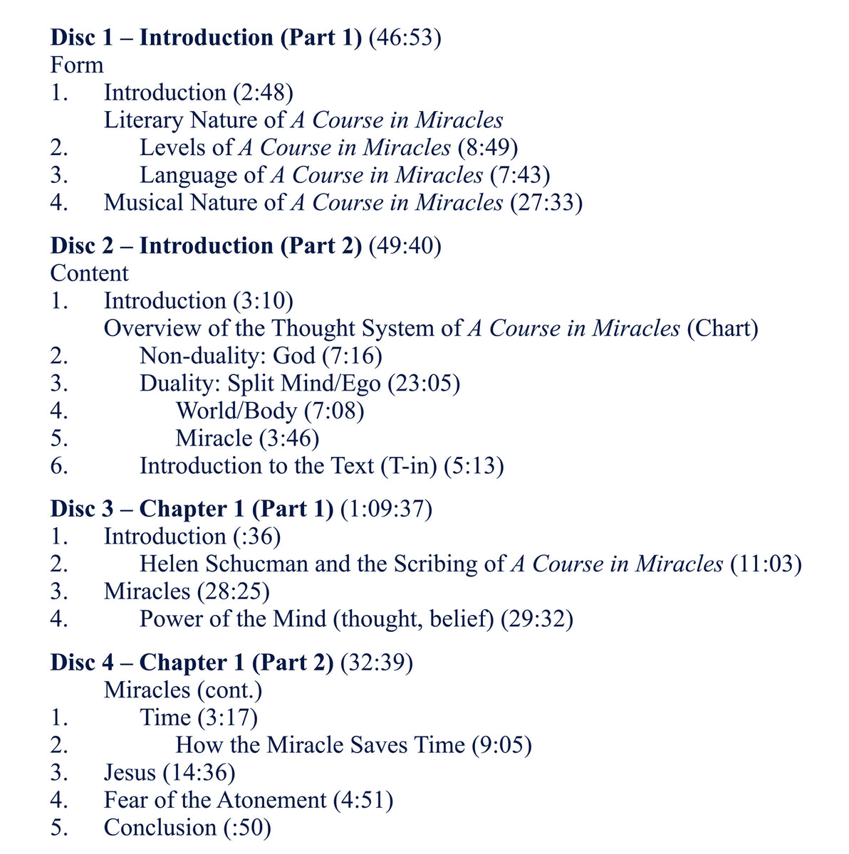 Classes on the Text of 