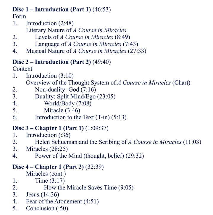 Classes on the Text of "A Course in Miracles" [MP3]