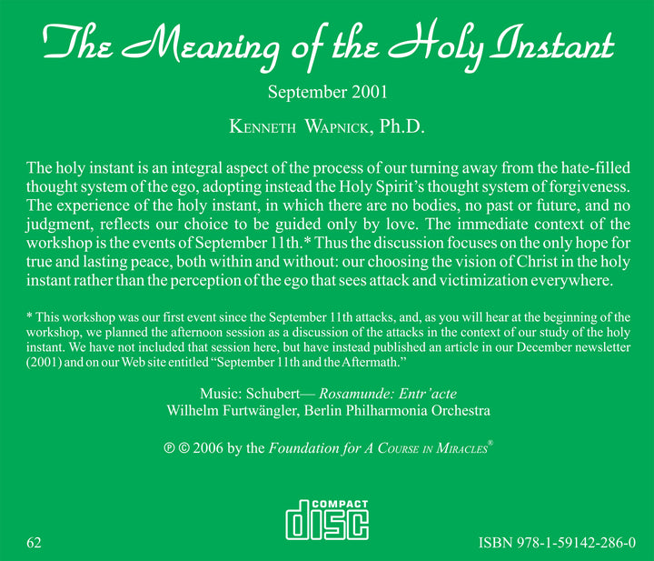 The Meaning of the Holy Instant [CD]