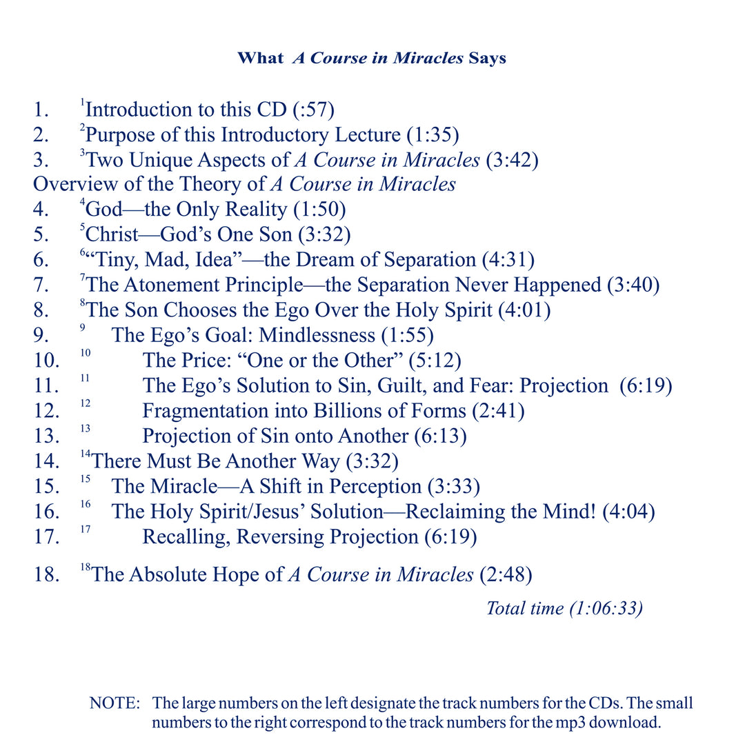 An Overview of "A Course in Miracles" [MP3]