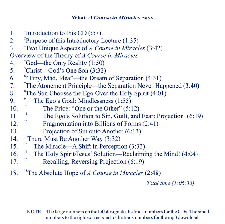 An Overview of "A Course in Miracles" [MP3]