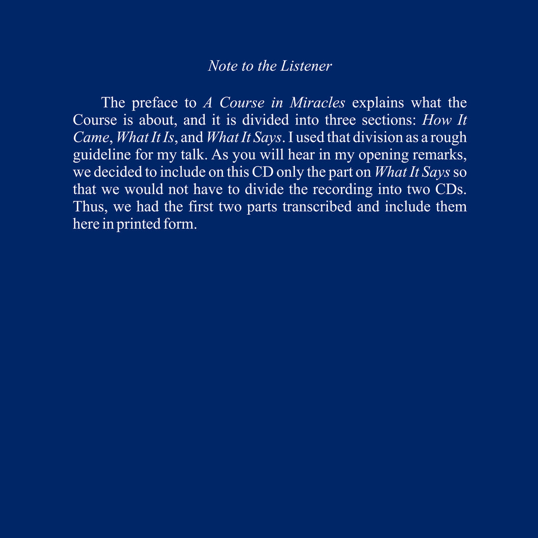 An Overview of "A Course in Miracles" [MP3]