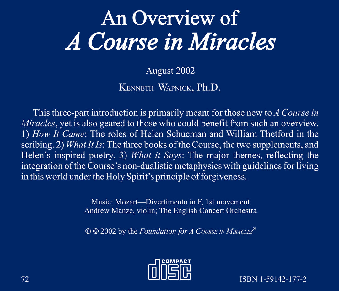 An Overview of "A Course in Miracles" [CD]