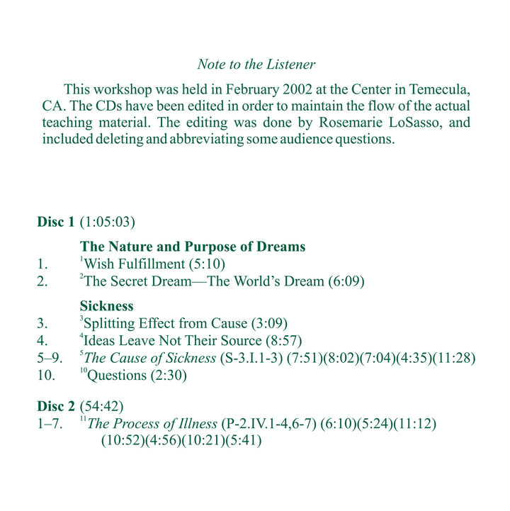 Healing the Dream of Sickness [MP3]