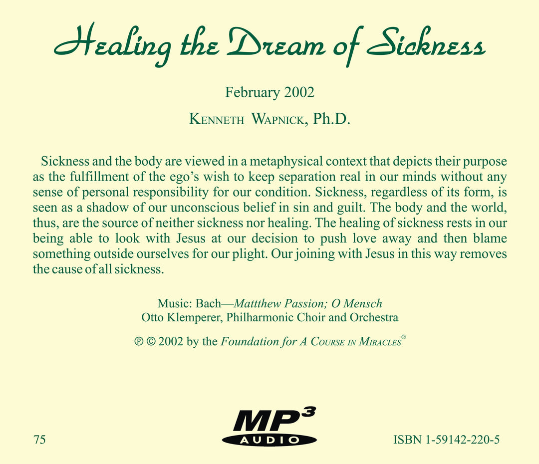Healing the Dream of Sickness [MP3]
