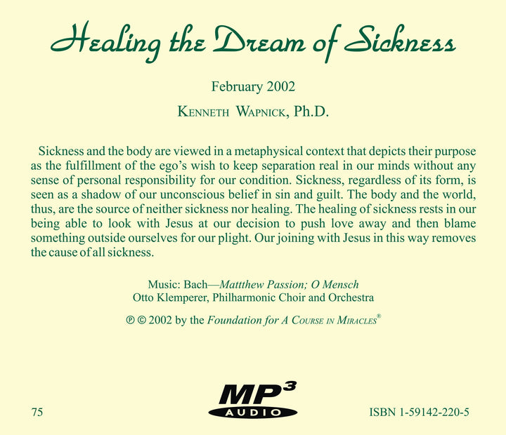 Healing the Dream of Sickness [MP3]