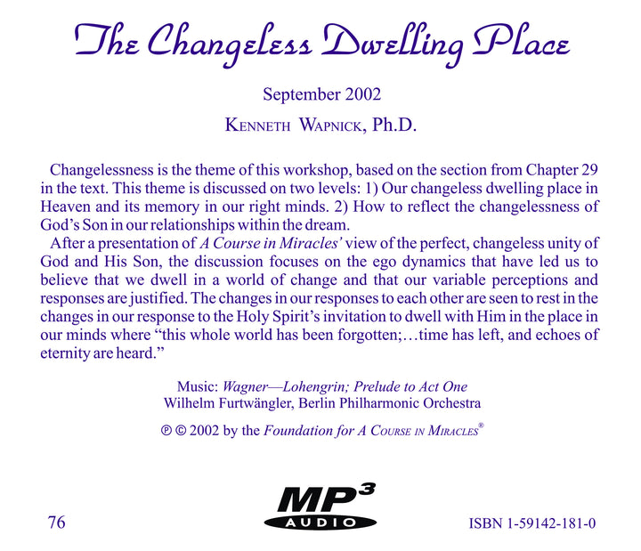 The Changeless Dwelling Place [MP3]