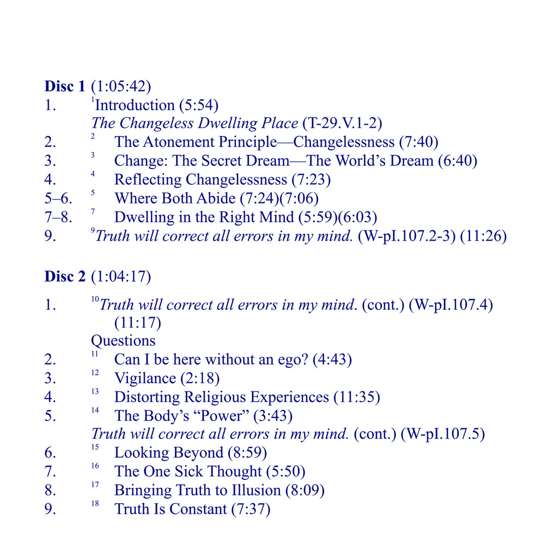 The Changeless Dwelling Place [CD]