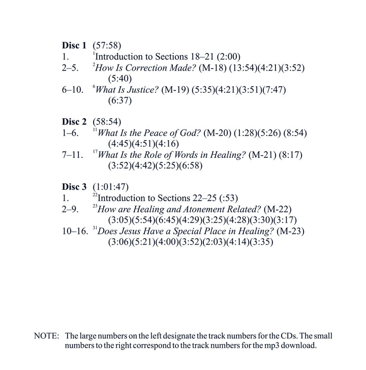 Classes on the Manual for Teachers of "A Course in Miracles" [CD]