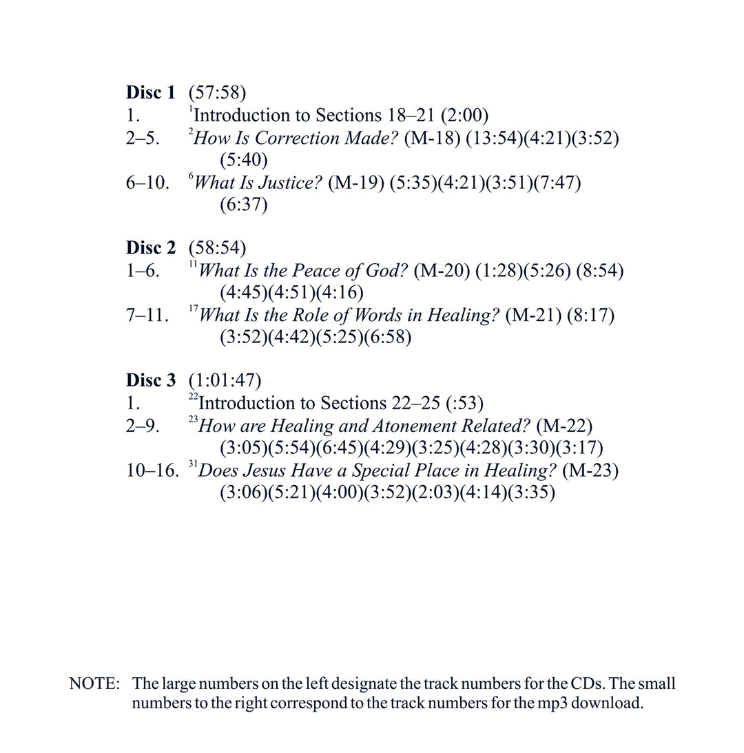 Classes on the Manual for Teachers of "A Course in Miracles" [MP3]