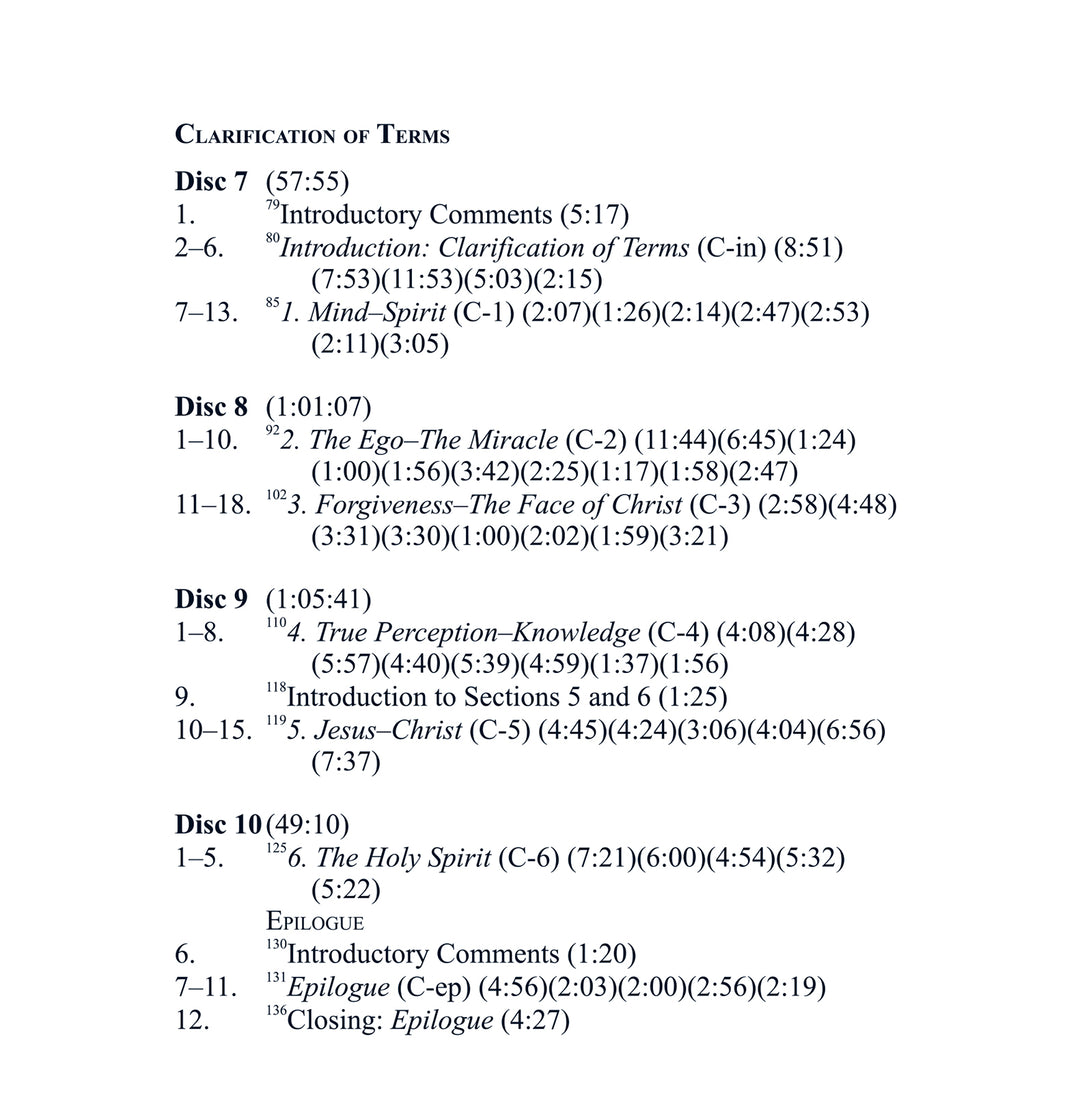Classes on the Manual for Teachers of "A Course in Miracles" [MP3]