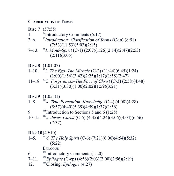 Classes on the Manual for Teachers of "A Course in Miracles" [MP3]
