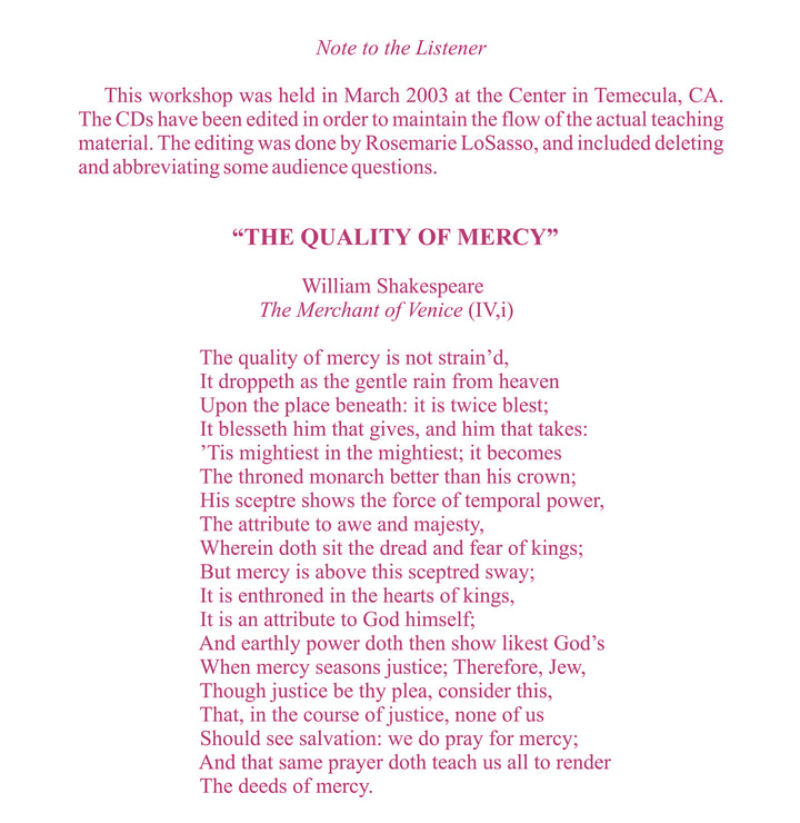 The Quality of Mercy [MP3]