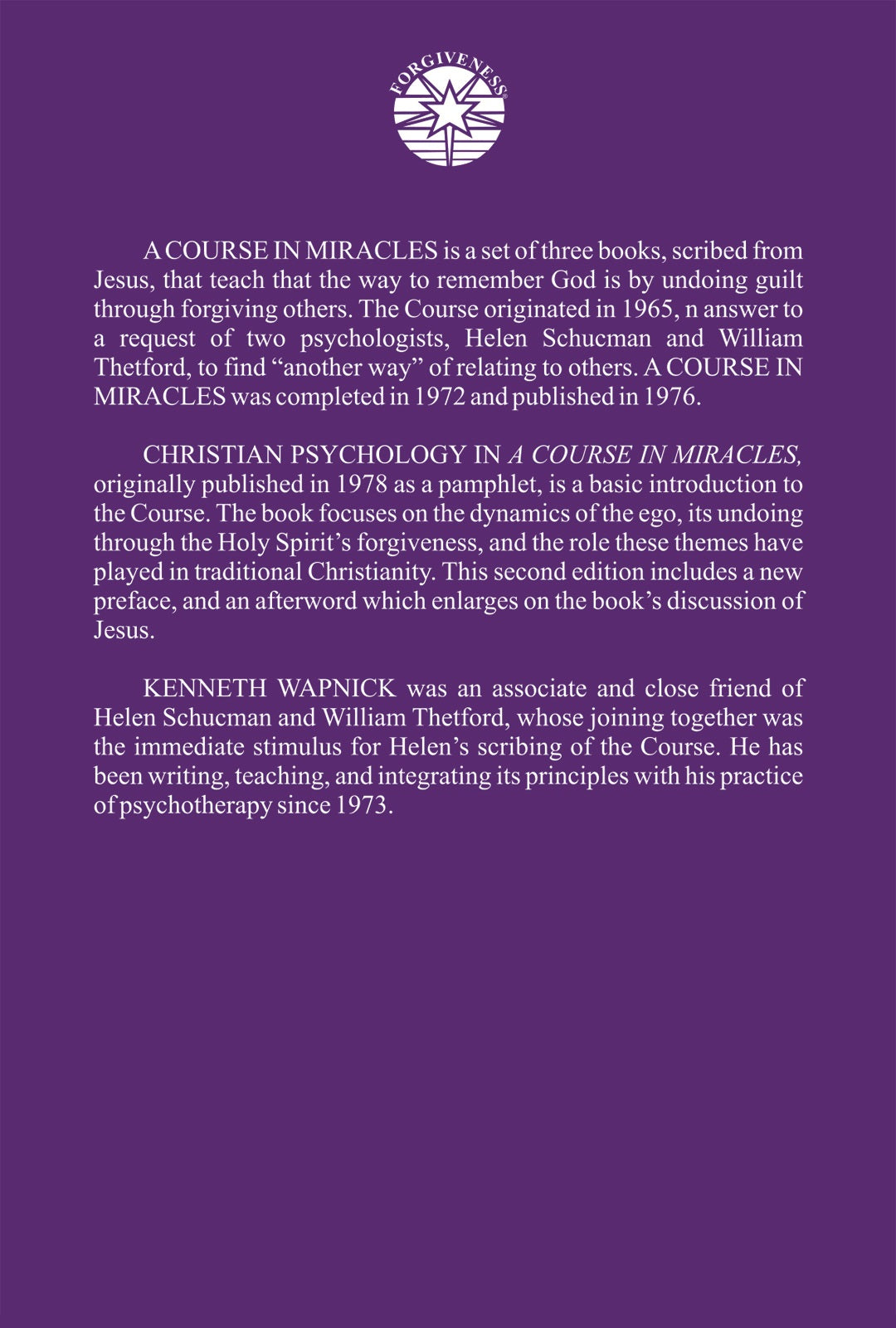 Christian Psychology in "A Course in Miracles" [BOOK]