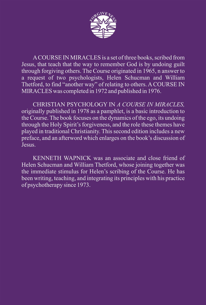 Christian Psychology in "A Course in Miracles" [BOOK]