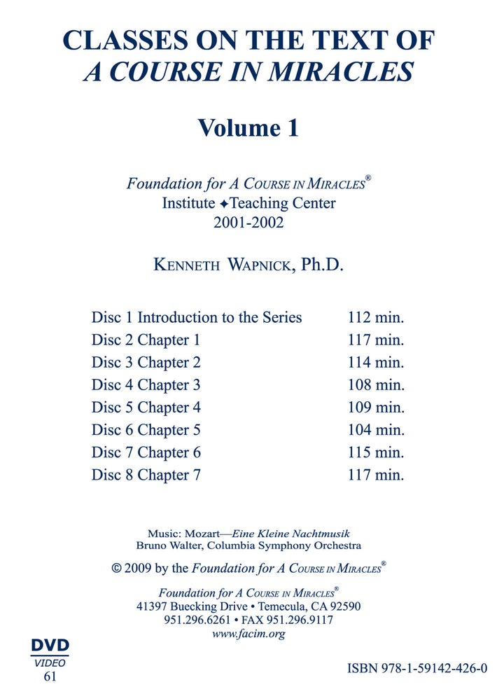 Classes on the Text of "A Course in Miracles" [DVD]