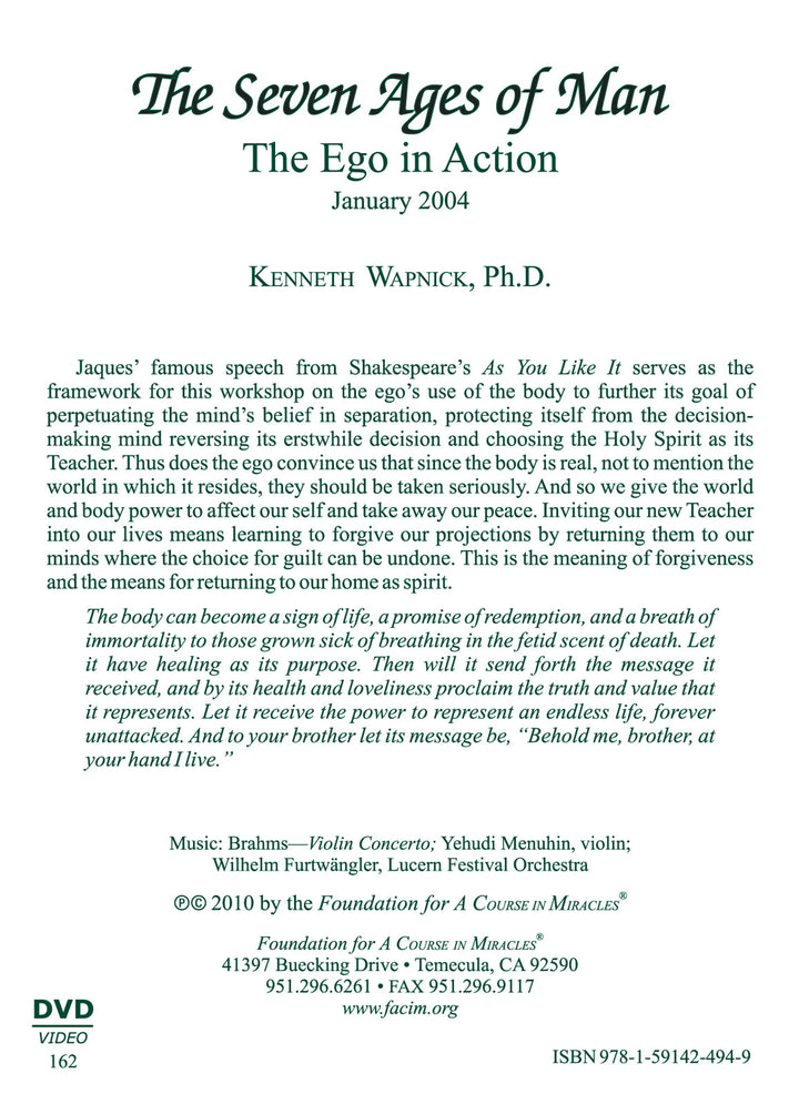 "The Seven Ages of Man": The Ego in Action [DVD]