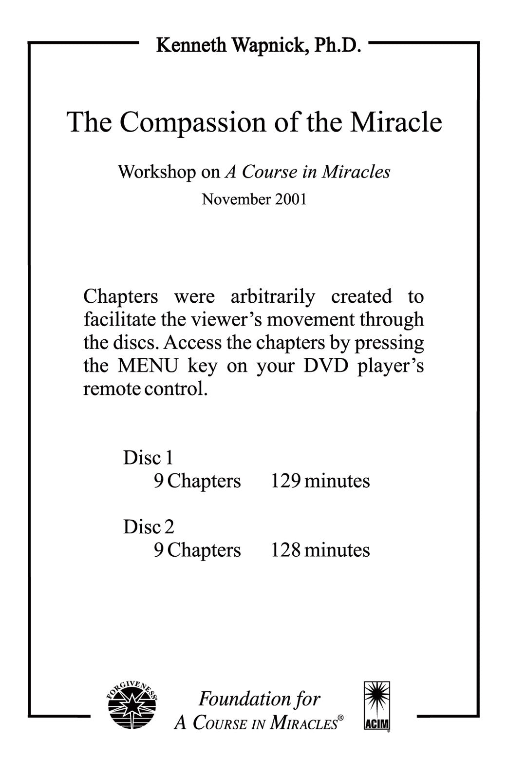 The Compassion of the Miracle [DVD]