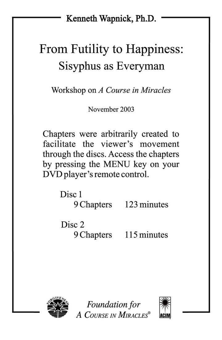 From Futility to Happiness: Sisyphus as Everyman [DVD]