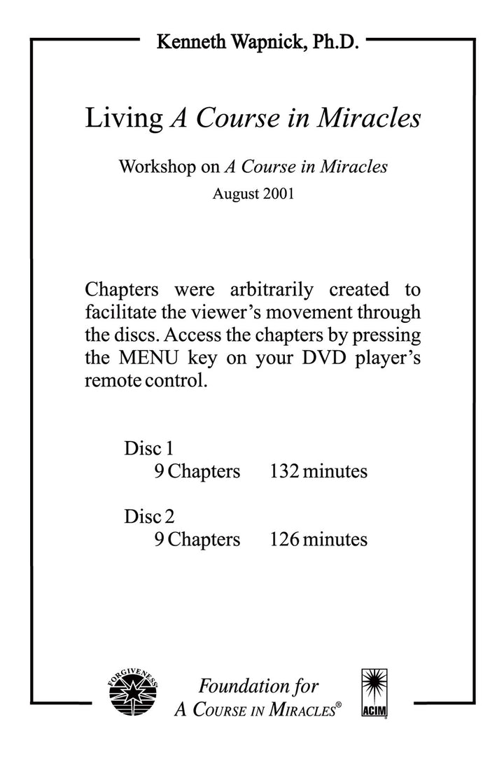 Living "A Course in Miracles" [DVD]