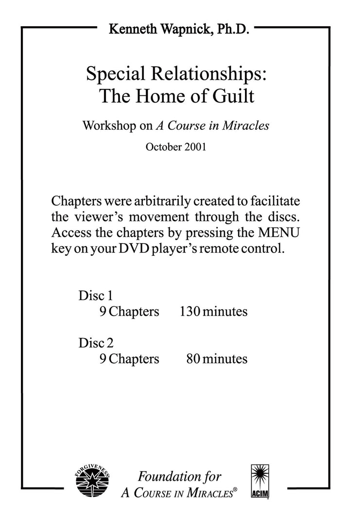 Special Relationships: The Home of Guilt [DVD]