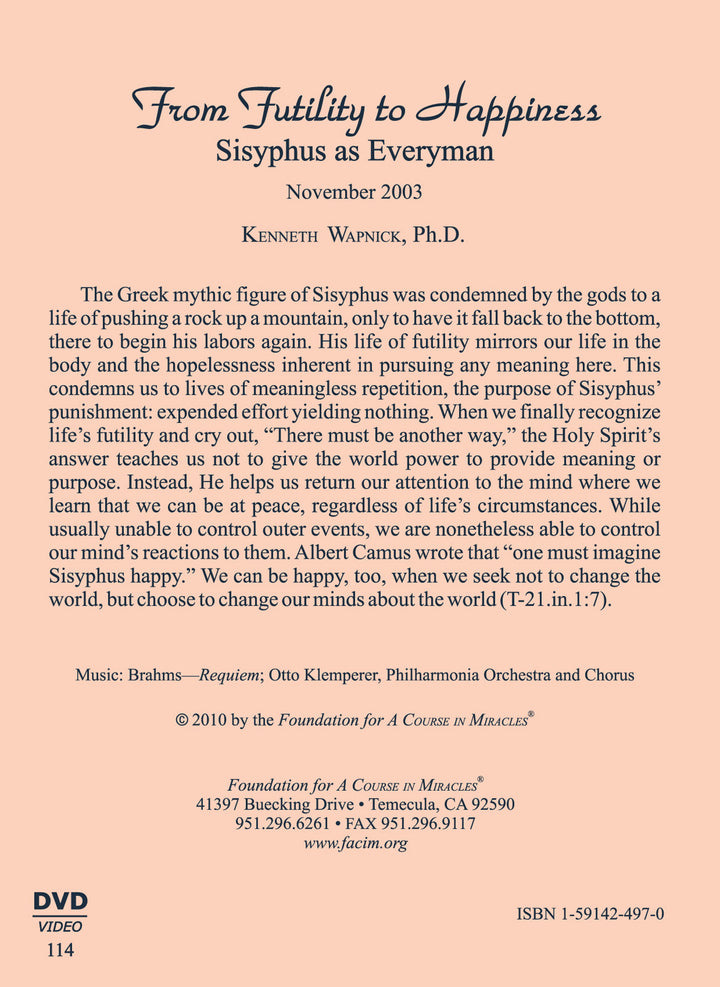 From Futility to Happiness: Sisyphus as Everyman [DVD]