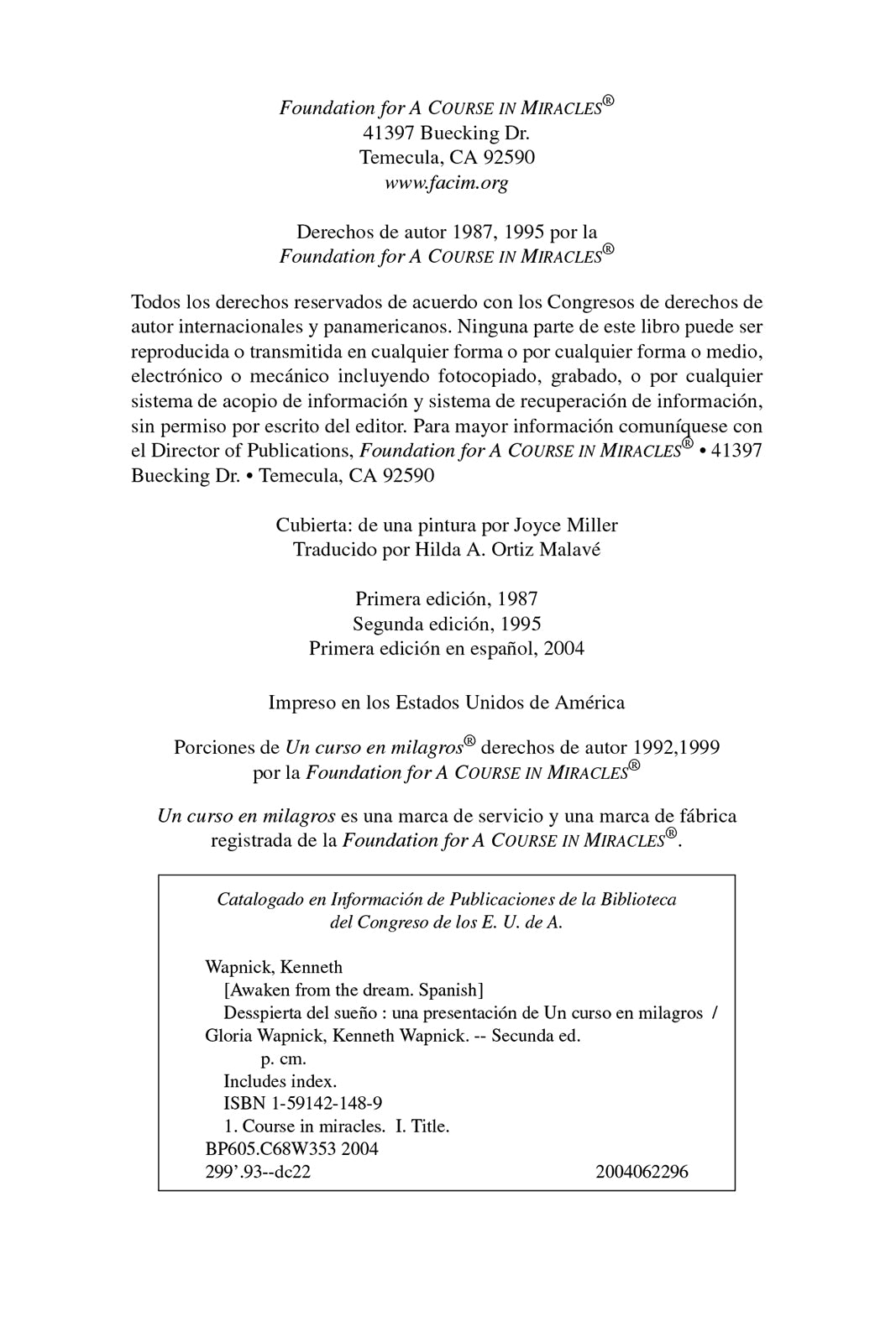 Despierta del sueño: Una presentación de "Un curso en milagros" [ES BOOK]