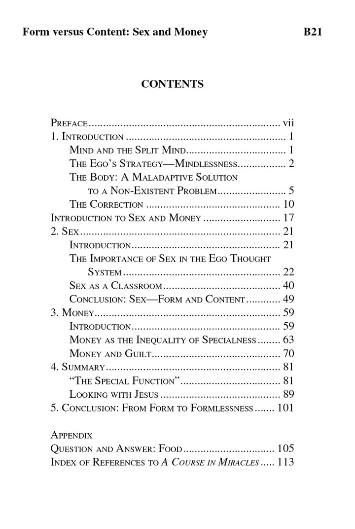 Form versus Content: Sex and Money [BOOK]