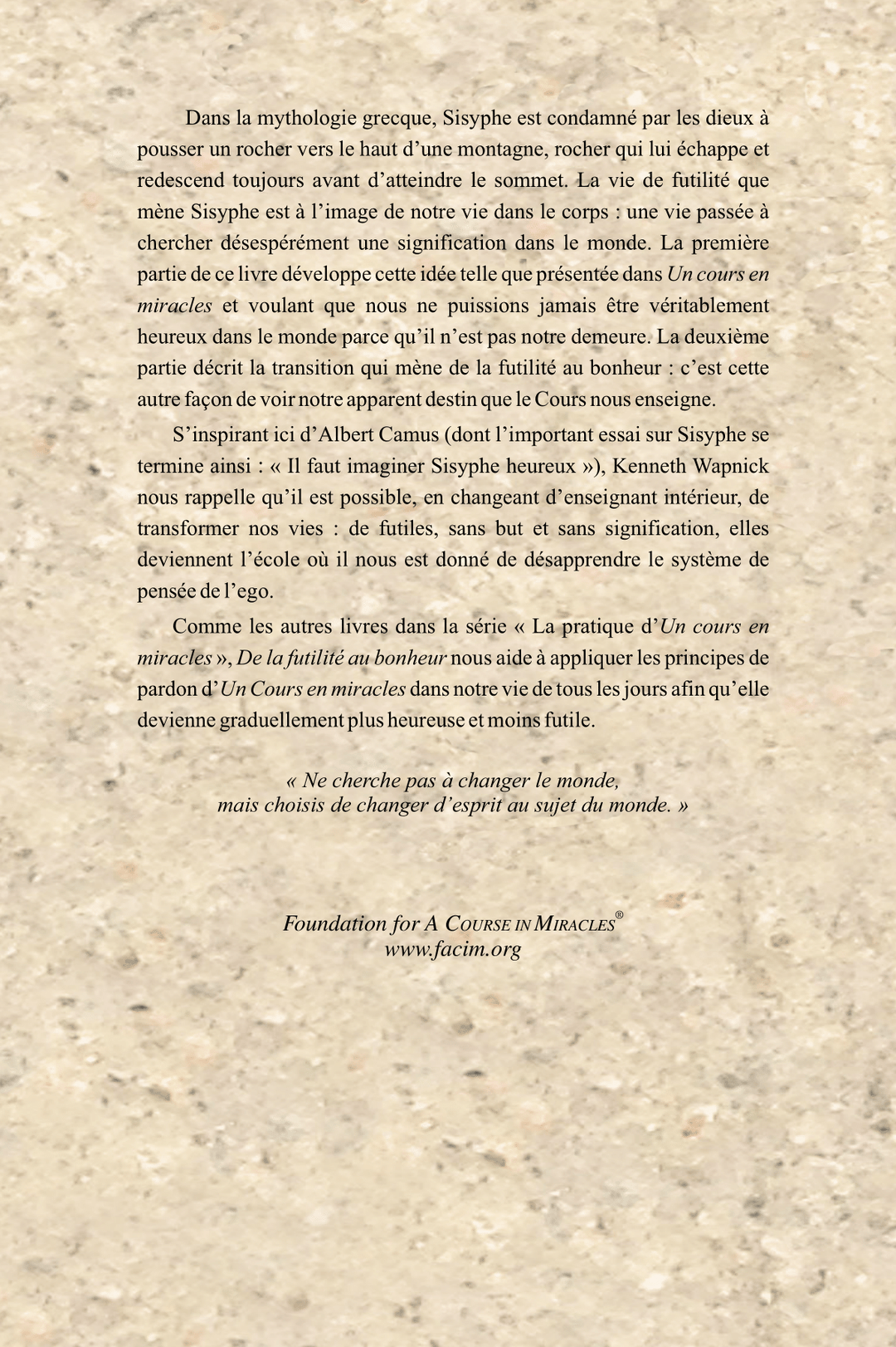 De la futilité au bonheur: Sisyphe en chacun [PDF]