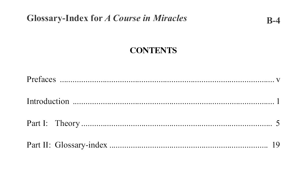 Glossary-Index for "A Course in Miracles" [BOOK]