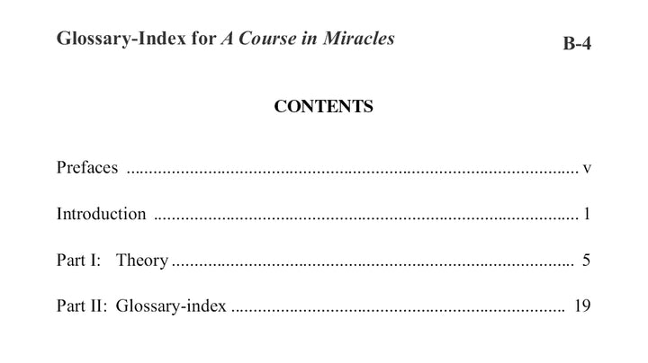 Glossary-Index for "A Course in Miracles" [BOOK]