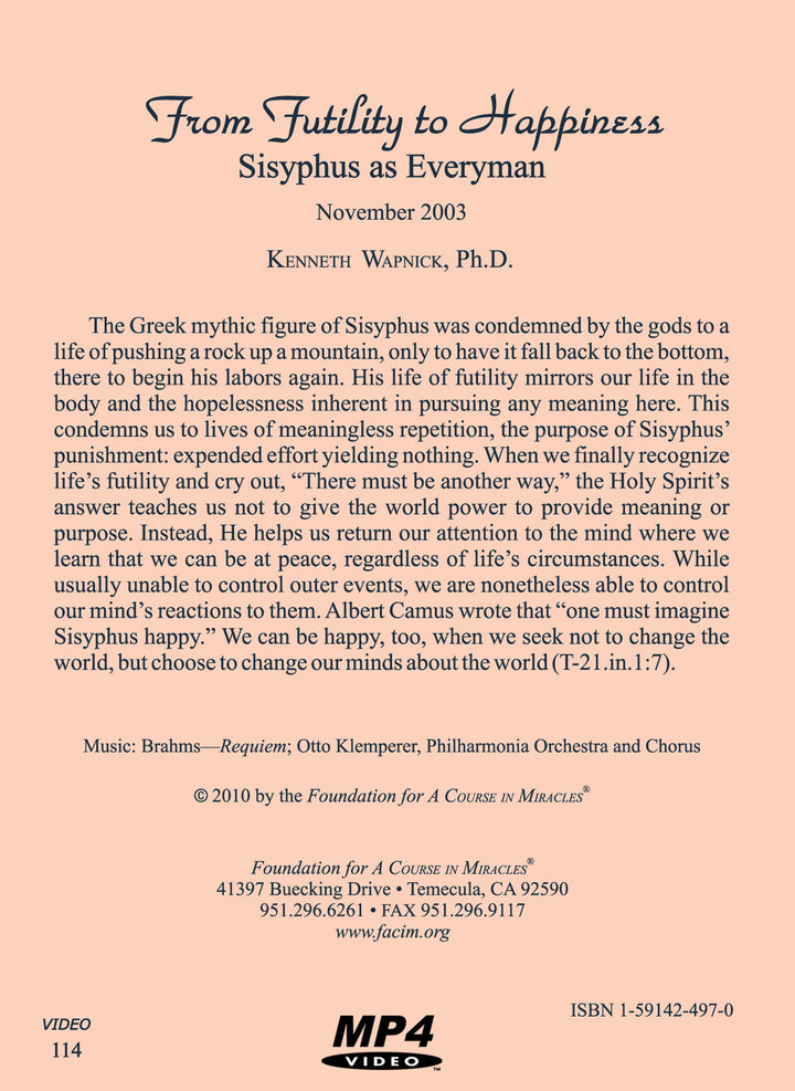 From Futility to Happiness: Sisyphus as Everyman [MP4]