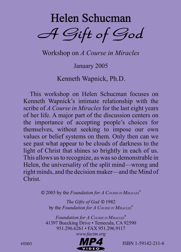 Helen Schucman: A Gift of God [MP4]