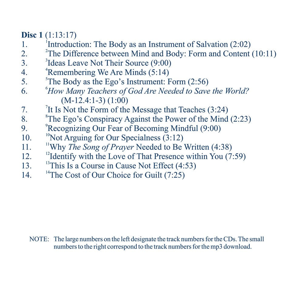 The Body as an Instrument of Salvation [CD]