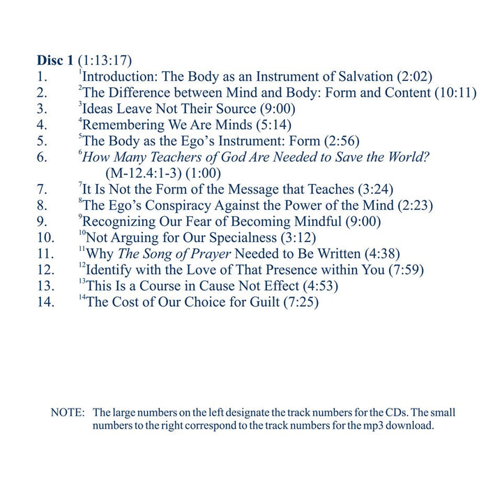 The Body as an Instrument of Salvation [CD]