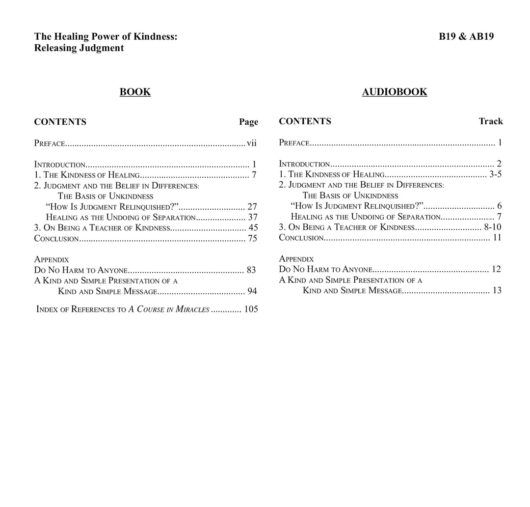 The Healing Power of Kindness-Vol. 1, Releasing Judgment [BOOK]