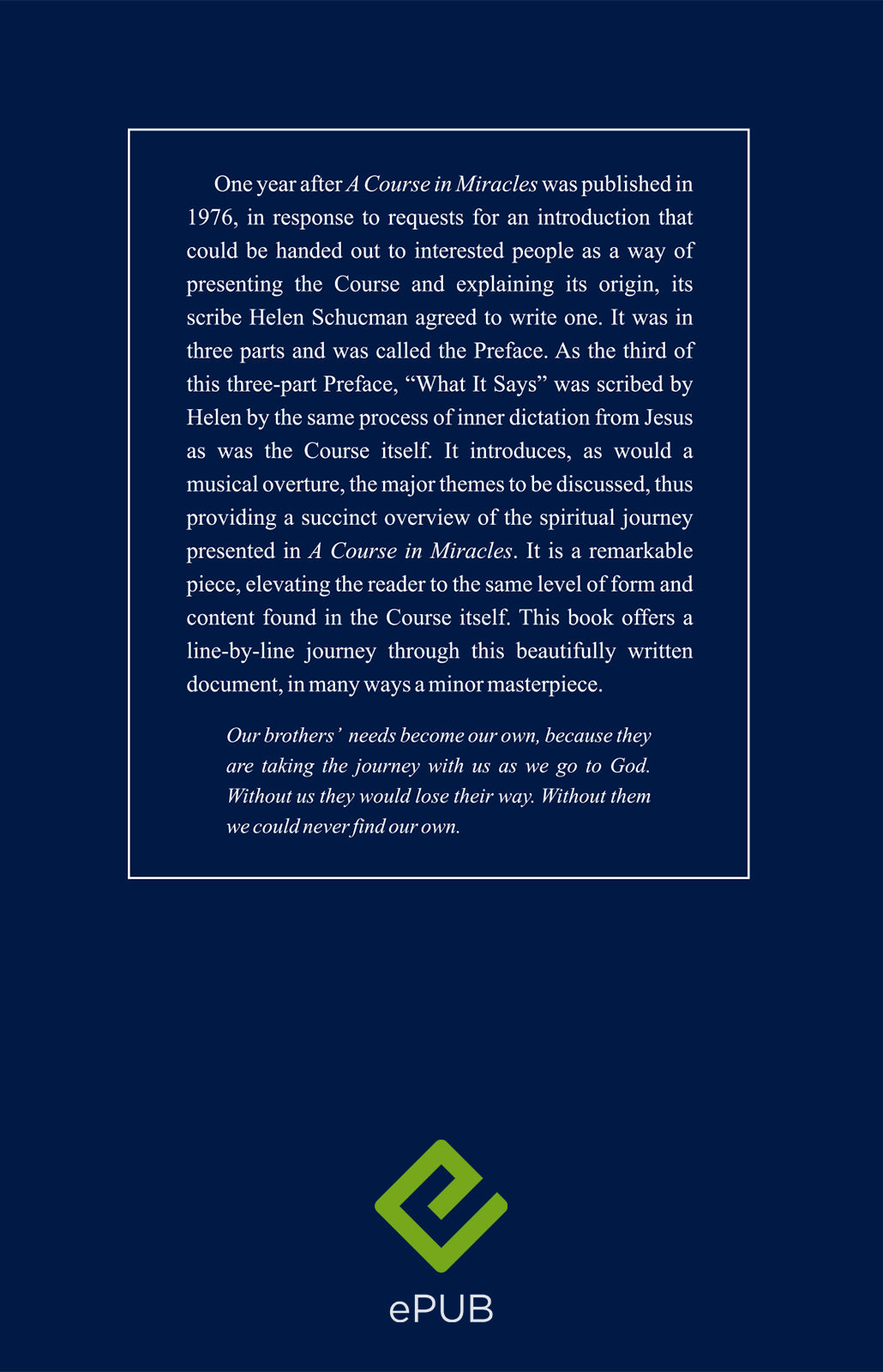 "What It Says": From the Preface of "A Course in Miracles" [EPUB]