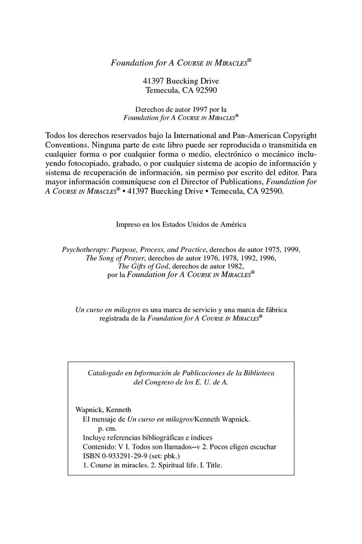 El Mensaje de "Un curso en milagros" [ES BOOK]